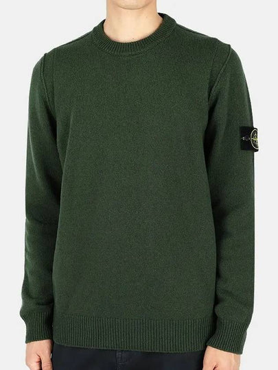 Wappen Patch Crew Neck Wool Knit Top Khaki - STONE ISLAND - BALAAN 2