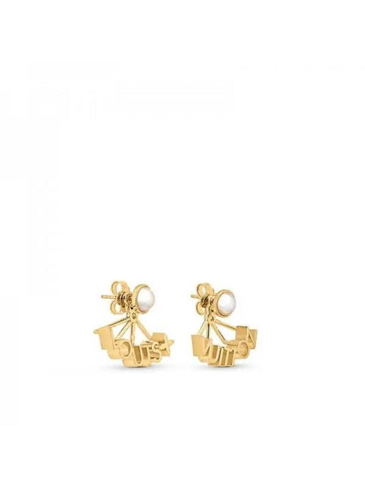 LV Spelling Earrings Gold - LOUIS VUITTON - BALAAN 1