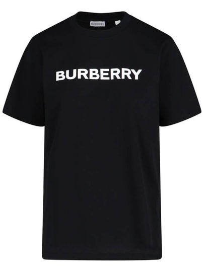 Logo Print Crew Neck Cotton Short Sleeve T-Shirt Black - BURBERRY - BALAAN 2