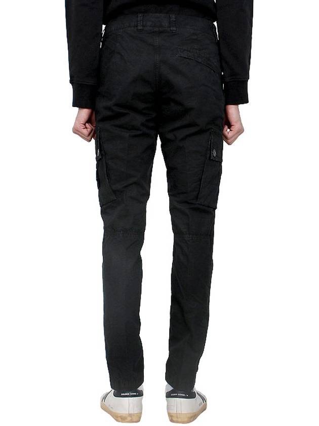 Wappen Patch Old Treatment Slim Fit Cargo Straight Pants Black - STONE ISLAND - BALAAN 5