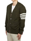 Men's Sustainable Classic Diagonal Wool Cardigan Dark Green - THOM BROWNE - BALAAN 4