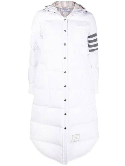 Downfilled Ripstop Classic 4 Striped Hoodie Down Long Padding White - THOM BROWNE - BALAAN 2