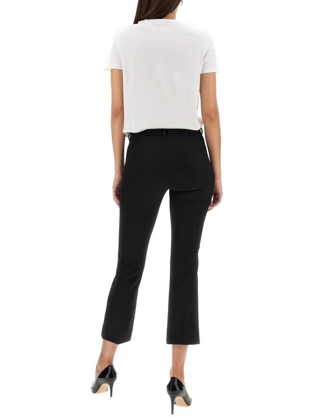 Women's Humanita Cotton Blend Straight Pants Black - S MAX MARA - BALAAN 3