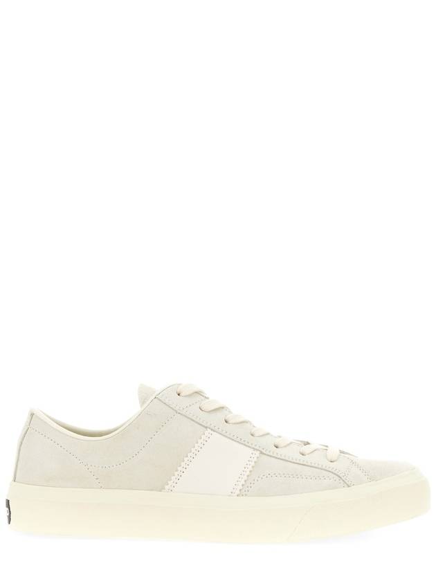 Suede Low Top Sneakers Marble Cream - TOM FORD - BALAAN 3