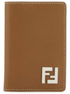 FF Squared Card Holder Beige - FENDI - BALAAN 1