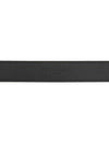 Men's Monogram Silver Buckle Leather Belt Black - SAINT LAURENT - BALAAN 7