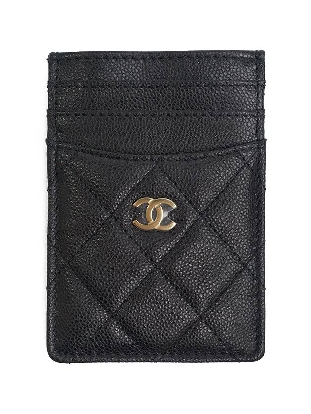 Classic Gold CC Logo Caviar Card Wallet Black - CHANEL - BALAAN 3