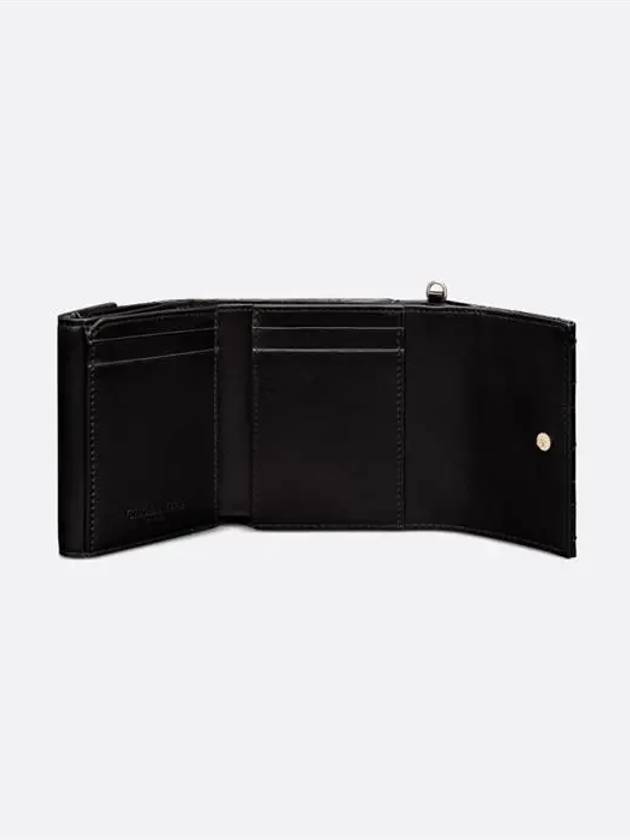 Lady Lotus Patent Cannage Half Wallet Black - DIOR - BALAAN 6