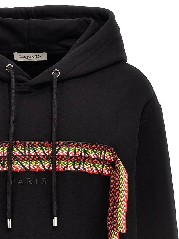 Logo Applique Oversized Fit Hoodie Black - LANVIN - BALAAN 4