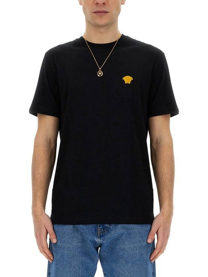 Medusa Embroidery Cotton Short Sleeve T-shirt Black - VERSACE - BALAAN 2