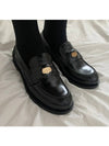 Brushed Leather Penny Loafers Black - MIU MIU - BALAAN 9