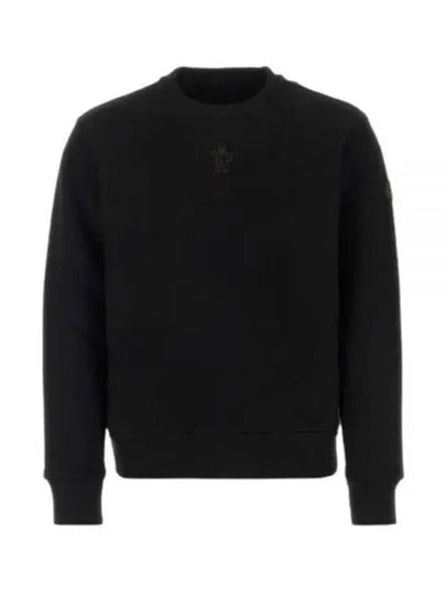 Embroidered Logo Sweatshirt Black - MONCLER - BALAAN 2