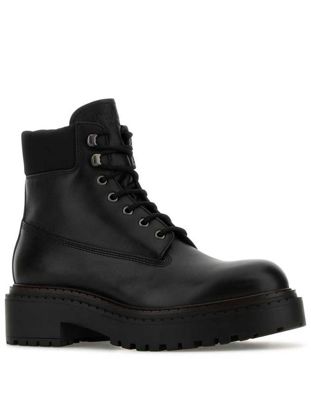 Leather Re Nylon Walker Boots Black - PRADA - BALAAN 3