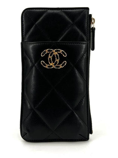 Lambskin 19 phone holder card wallet long - CHANEL - BALAAN 2