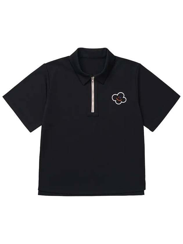 Hello Lala Zip-Up Polo Shirt Black - LALA SMILE - BALAAN 4