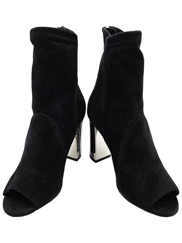 Christian Dior Black Suede Open Toe Ankle Boots 35 - DIOR - BALAAN 1