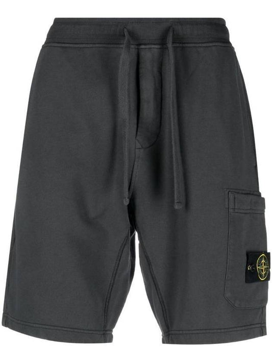 Wappen Patch Pocket Drawstring Shorts Dark Grey - STONE ISLAND - BALAAN 1