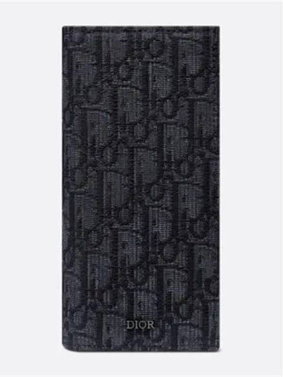 Vertical Long Wallet Black Oblique Jacquard - DIOR - BALAAN 2