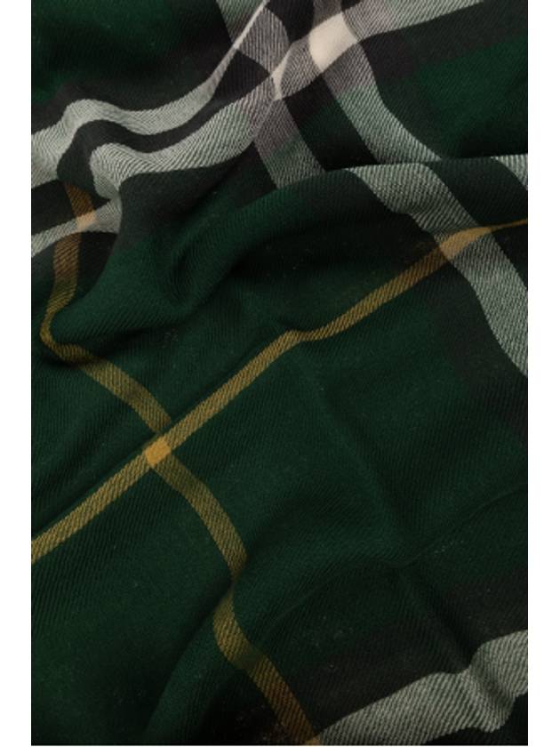 Check Print Wool Scarf Green - BURBERRY - BALAAN 5