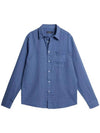 Regular Clean Linen Long Sleeve Shirt Bijou Blue - J.LINDEBERG - BALAAN 2