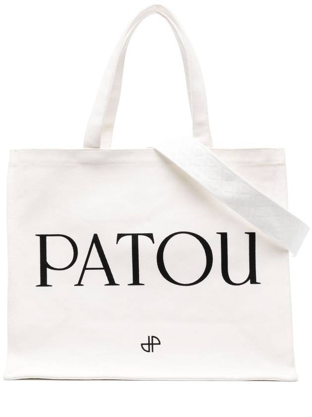 Organic Cotton Logo Canvas Tote Bag Ivory - PATOU - BALAAN 2