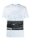 Block Logo Printing Short Sleeve T-Shirt Blue - STONE ISLAND - BALAAN 3