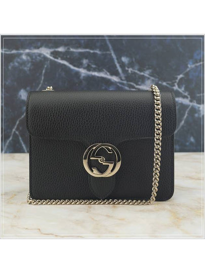 Interlocking GG Chain Small Cross Bag Black - GUCCI - BALAAN 2