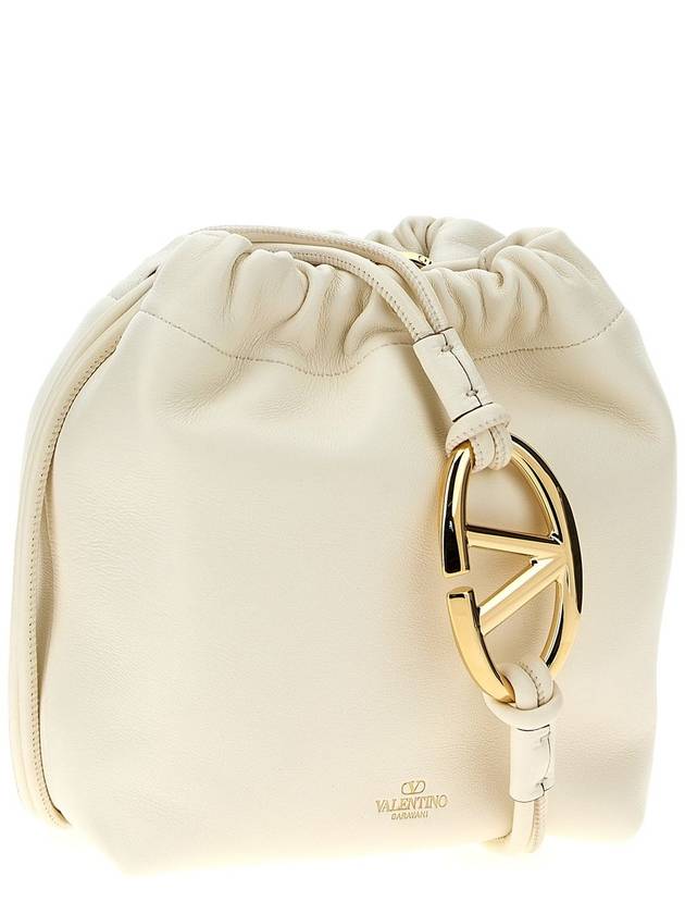 V Logo Pouf Drawstring Small Shoulder Bag White - VALENTINO - BALAAN 2