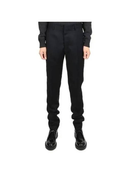 Cigarette Fit Virgin Wool Slacks Black - AMI - BALAAN 2