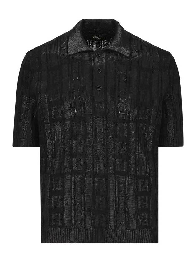 FF Motif Wool Polo Shirt Black - FENDI - BALAAN 2