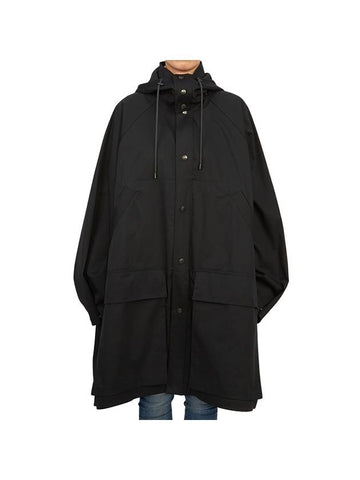 Women's Hooded Raincoat Black - LEMAIRE - BALAAN 1