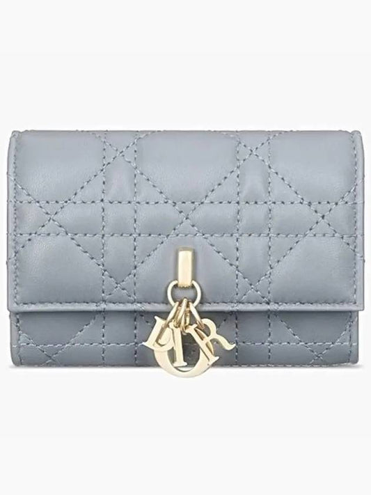 XS Lady Cannage Lambskin Half Wallet Cloud Blue - DIOR - BALAAN 2