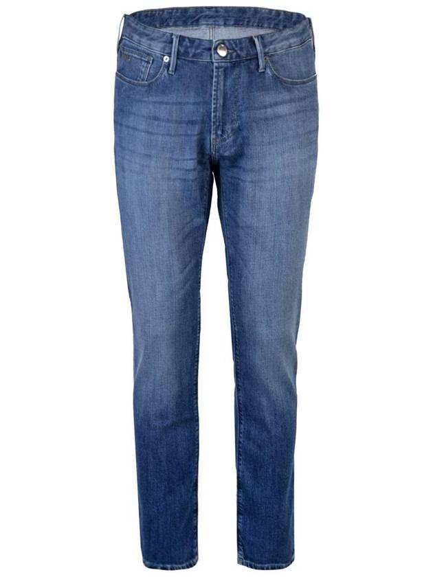 Men's Slim Fit Twill Melange Comfort Denim Jeans Blue - EMPORIO ARMANI - BALAAN 2