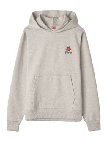 Bokeh Flower Crest Hooded Pale Gray Sweatshirt Hoodie - KENZO - BALAAN 1