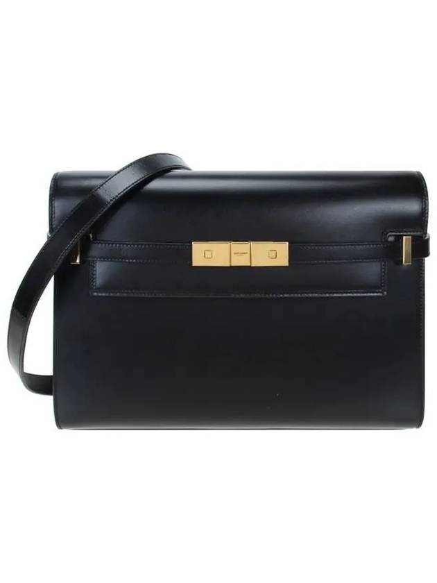 Manhattan Leather Shoulder Bag Black - SAINT LAURENT - BALAAN 2