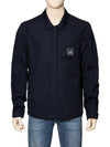 Metropolis Logo Patch Shirt Zip Up Jacket Navy - CP COMPANY - BALAAN 2