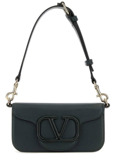 V Logo Signature Leather Shoulder Bag Green - VALENTINO - BALAAN 2