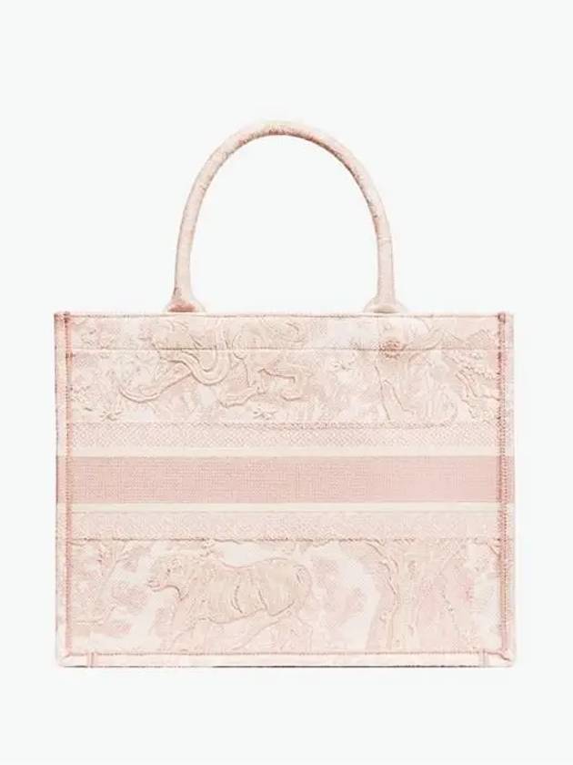 Toile De Jouy Embroidery Medium Book Tote Bag Pink - DIOR - BALAAN 4