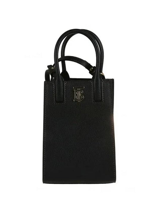 Frances Grainy Leather Mini Tote Bag Black - BURBERRY - BALAAN 2