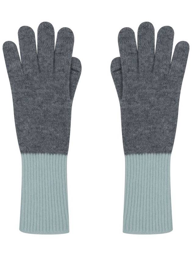 Cashmere finger hole knit gloves gray - CALLAITE - BALAAN 1