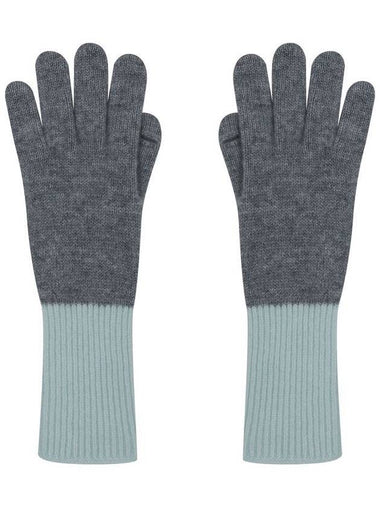 Cashmere finger hole knit gloves gray - CALLAITE - BALAAN 1