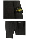 Men's Wappen Patch Crew Neck Wool Knit Top Charcoal - STONE ISLAND - BALAAN 7