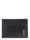 Tiny Monogram Shiny Leather Card Case Black - SAINT LAURENT - BALAAN 2