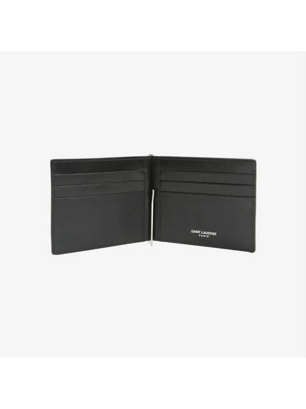 Monogram Money Clip Half Wallet Black - SAINT LAURENT - BALAAN 3