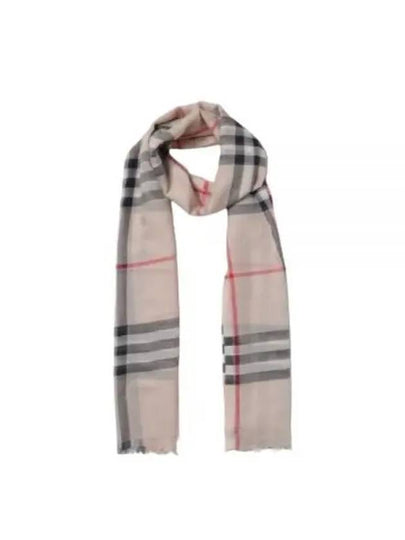 Check Wool Silk Blend Scarf Beige - BURBERRY - BALAAN 2