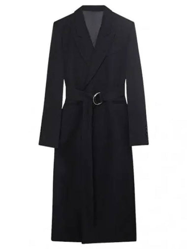 Long belted wool gabardine coat - AMI - BALAAN 1