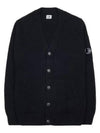 Men's Lens Wappen Lambswool Cardigan Black - CP COMPANY - BALAAN 2