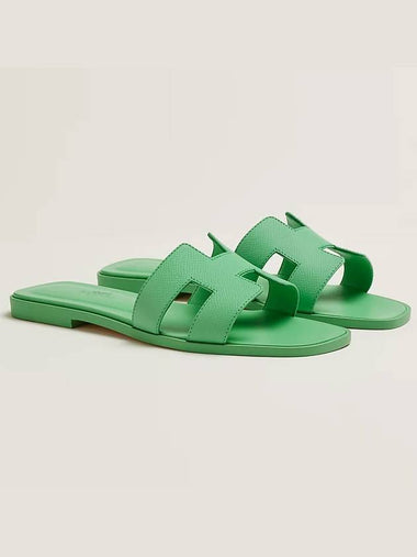 Oran Women's Emerald Sandals Slippers H202272Z - HERMES - BALAAN 1