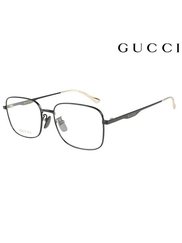 Eyewear Square Metal Eyeglasses Black - GUCCI - BALAAN 3