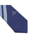 Embroidered Logo Silk Tie Blue - VIVIENNE WESTWOOD - BALAAN 6